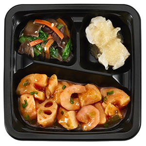 食のそよ風「プチデリカ」海老と蓮根のチリソース